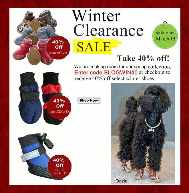Dog Boots Winter Clearance Sale